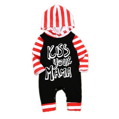 2019 new hot selling wholesale letter letter romper baby clothing hk funny knitted clothes 0-24 month wearing hoodie