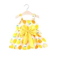 Waimaotong hot sale baby Dresses New Summer Cotton For Baby Girl toddler cotton dresses summer born Lemon print baby sling dresses