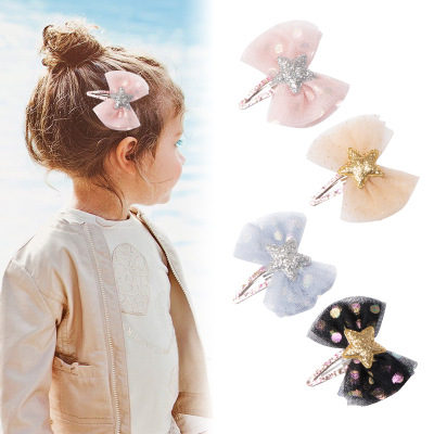 Fashionable accessories 2010 wave point gauze star hairpin hot gold bow knot water drop hair clip in wholesale