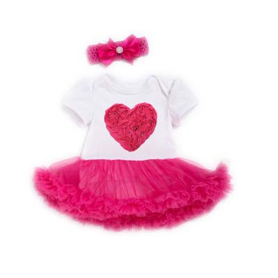 2018 new product 1 year new born baby girl party baby tutu romper dresses product for Valentine's Day with high quality